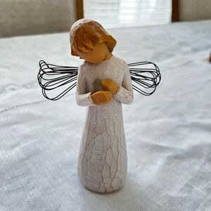 Willow Tree 1999 Healing Angel Figurine in Cream and Brown Bird Gift Collectible